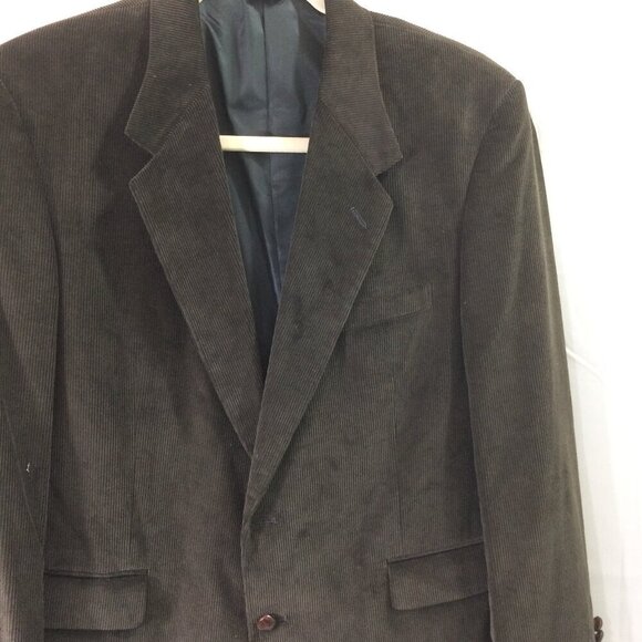 David Taylor Mens Blazer Brown Corduroy 100% Cotton Leather Buttons 44R - Picture 1 of 6